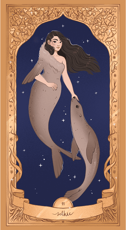 ilustración ditial selkie