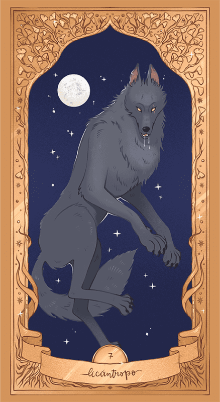 ilustración ditial hombre lobo