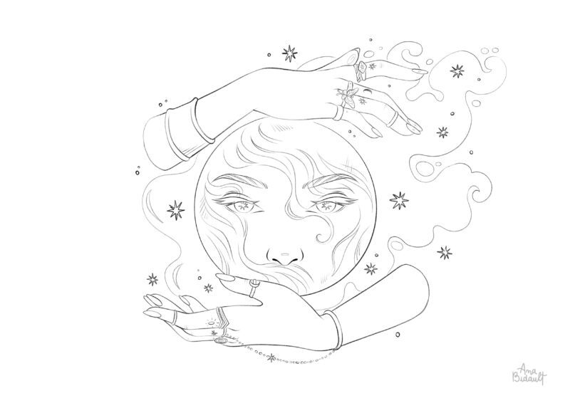 Cristalomancia - Página para colorear