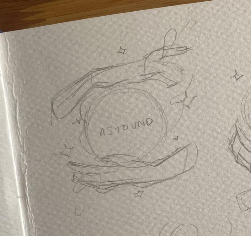 Cristalomancia - primer boceto a lápiz