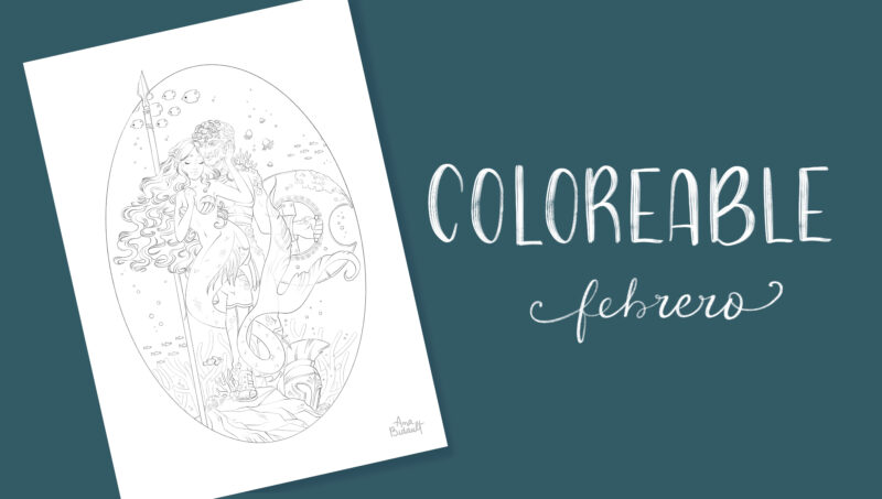 Sirena Enamorada - página para colorear