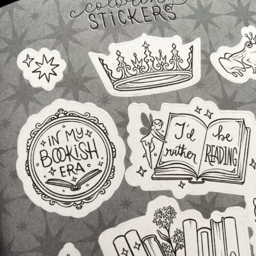 coloring stickers_romantasy: a reading journal