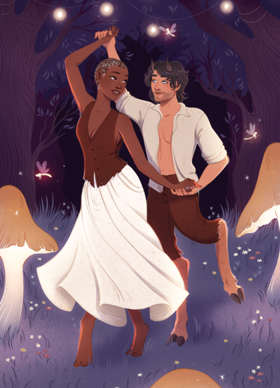 Postal Galateia & Akis Nymphentraum personajes literarios